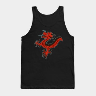 Red Chinese Long Dragon Tank Top